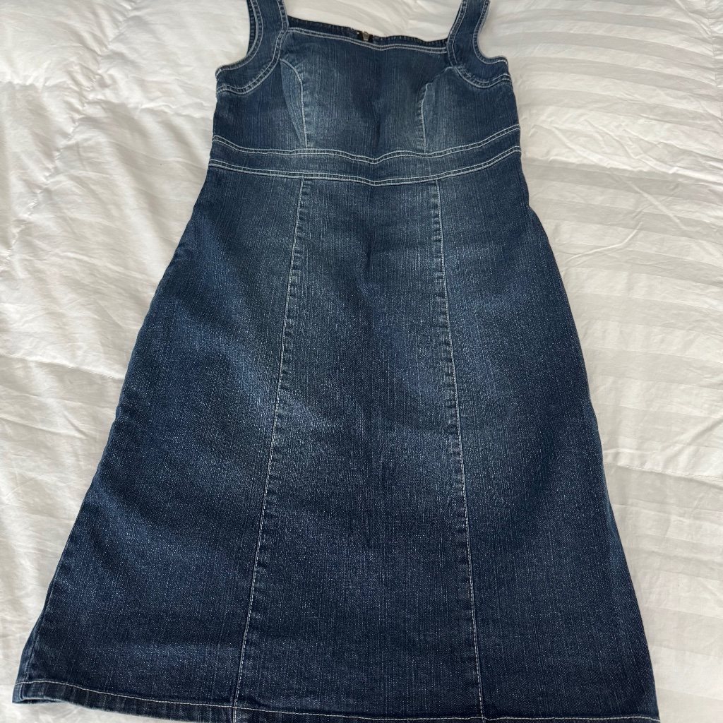 Size 8 Denim Dress By Ab Studio In Excellent Condition